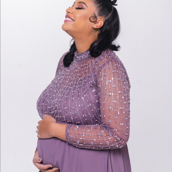 Maternity dress with crystals